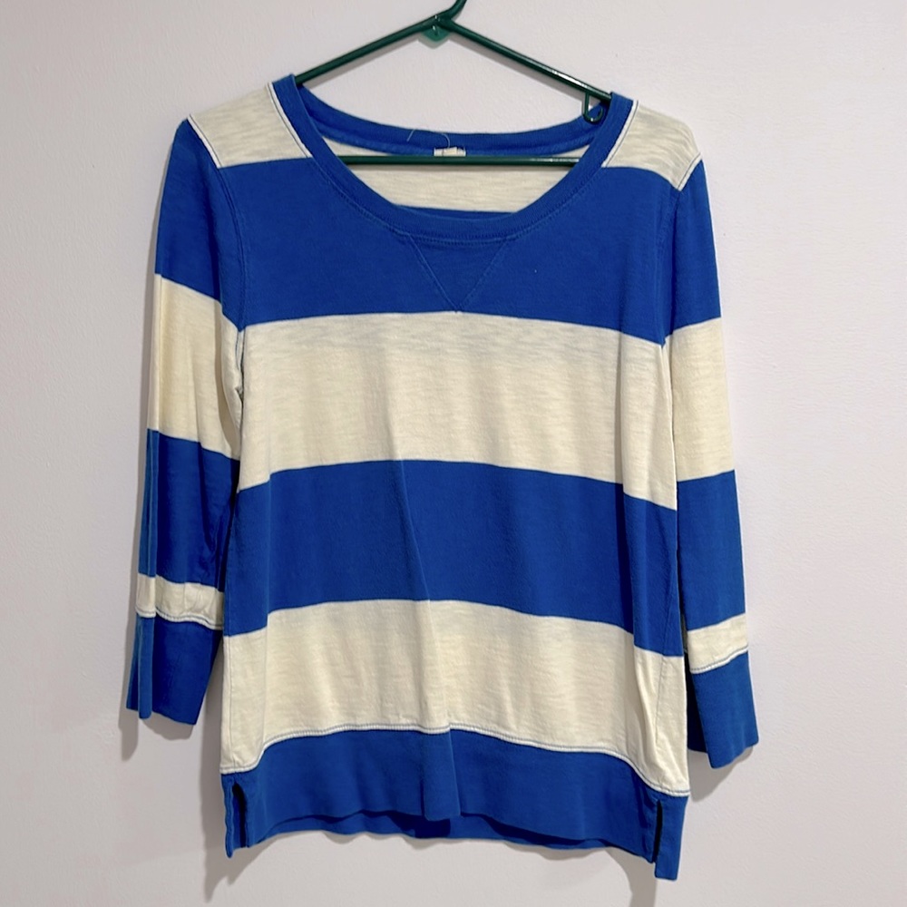 Jcrew rugby-stripped, light sweatshirt